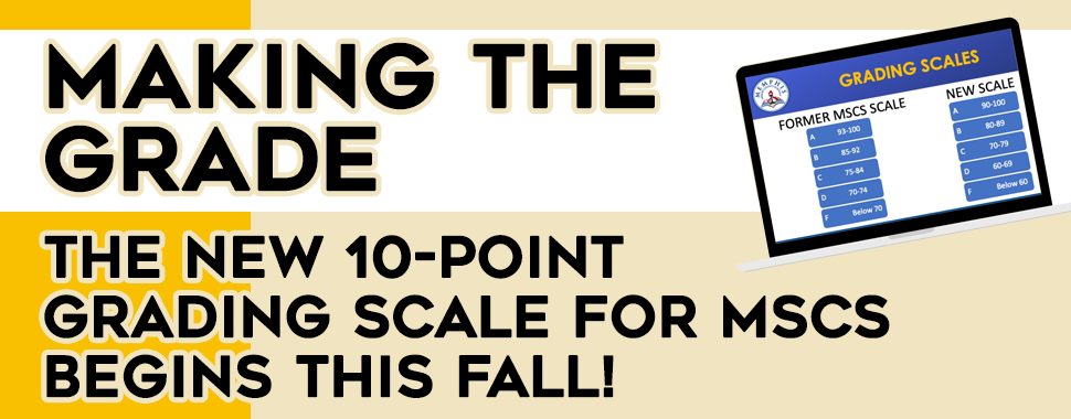 New 10-point grading scale information banner